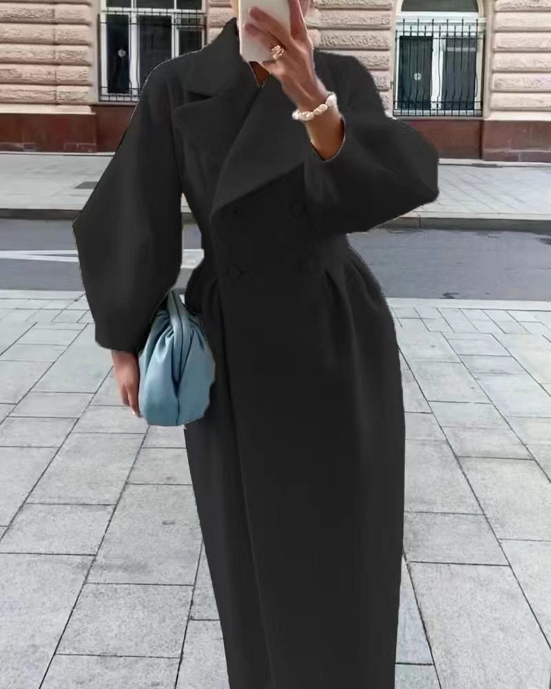 Ophelia | Elegant Women's Wool Coat – Winter Classic with Wide Lapel Design