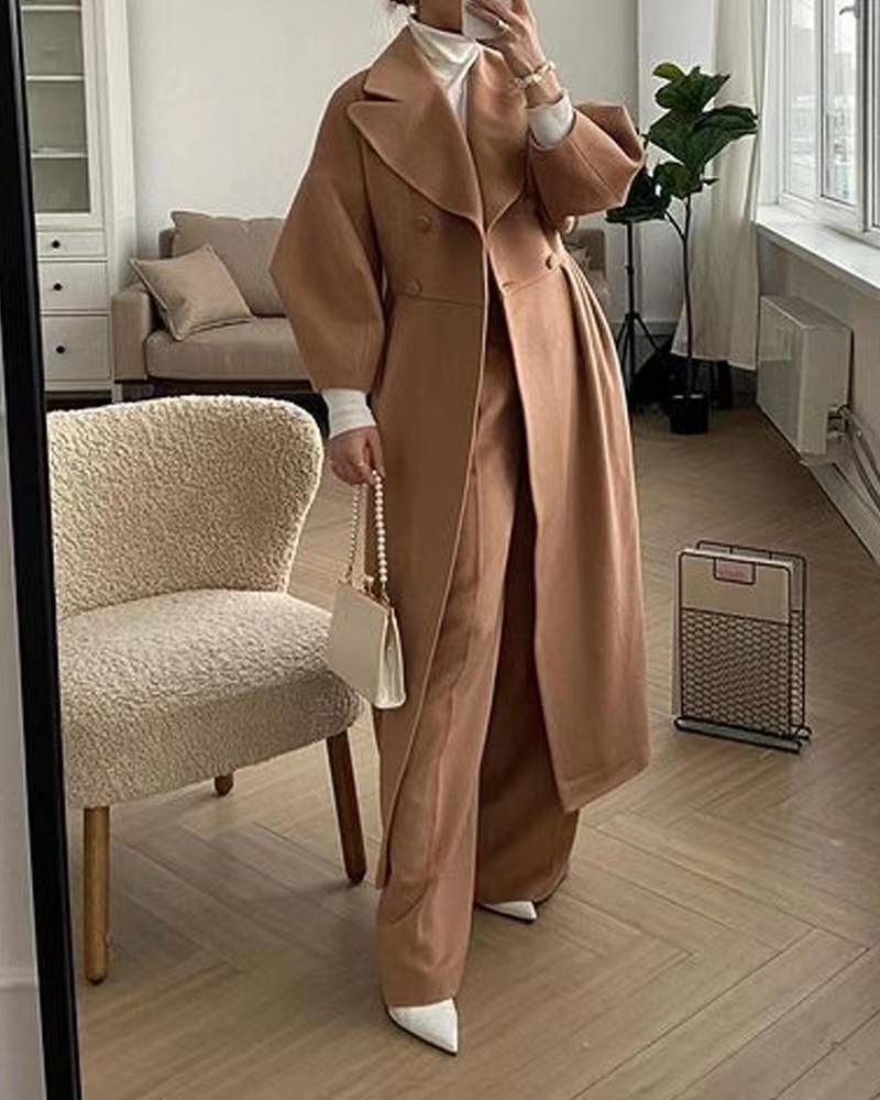 Ophelia | Elegant Women's Wool Coat – Winter Classic with Wide Lapel Design
