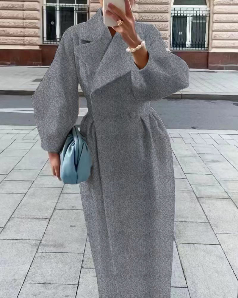 Ophelia | Elegant Women's Wool Coat – Winter Classic with Wide Lapel Design