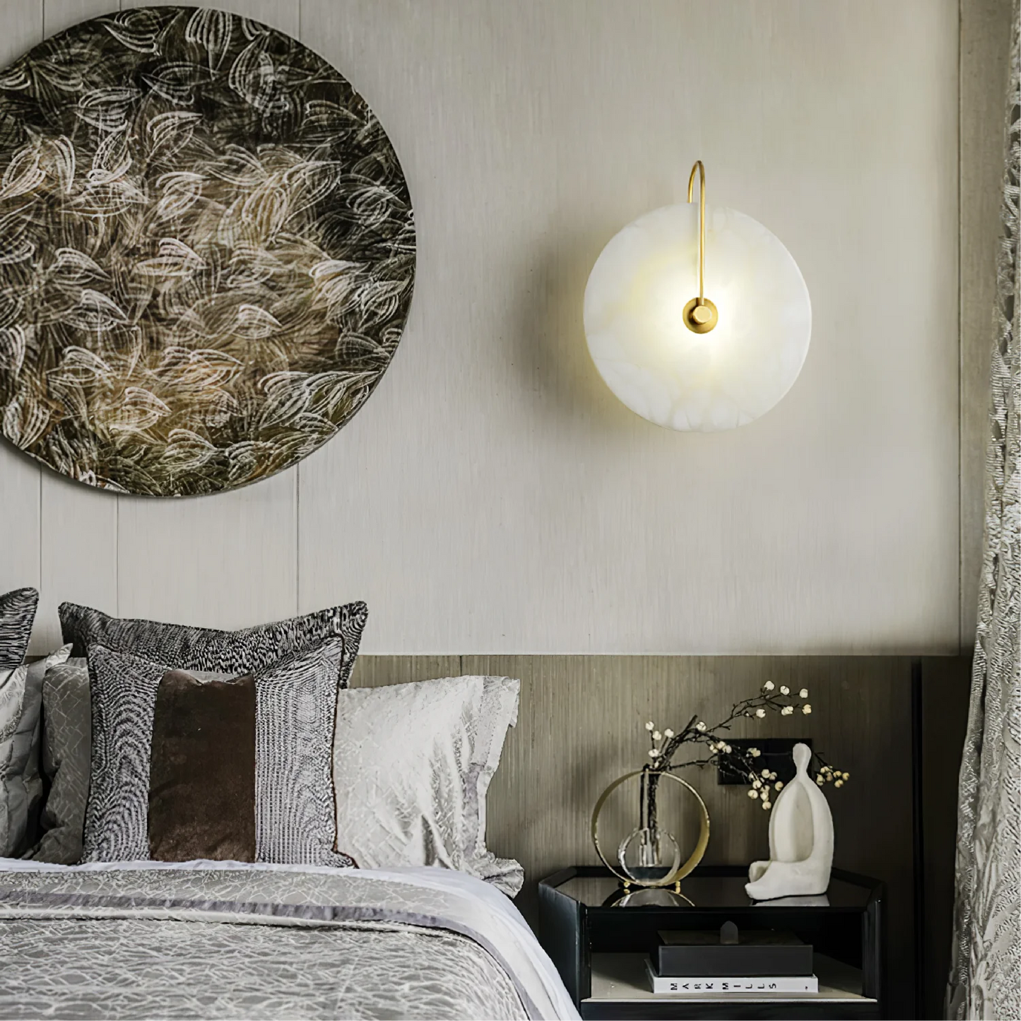Lumenda | Modern Alabaster Marble LED Wall Lamp for Elegant Interiors