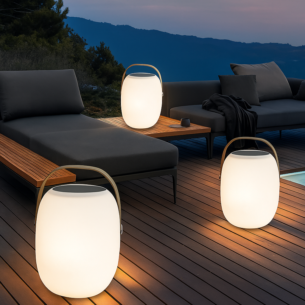 Lumetrae | Sleek Portable Solar Lamp for Contemporary Patio Design