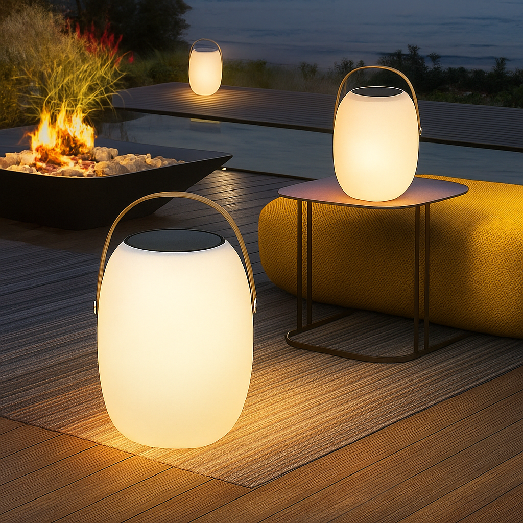 Lumetrae | Sleek Portable Solar Lamp for Contemporary Patio Design