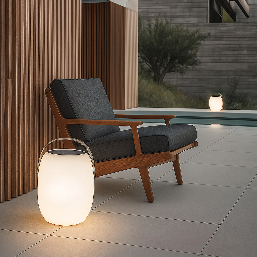 Lumetrae | Sleek Portable Solar Lamp for Contemporary Patio Design