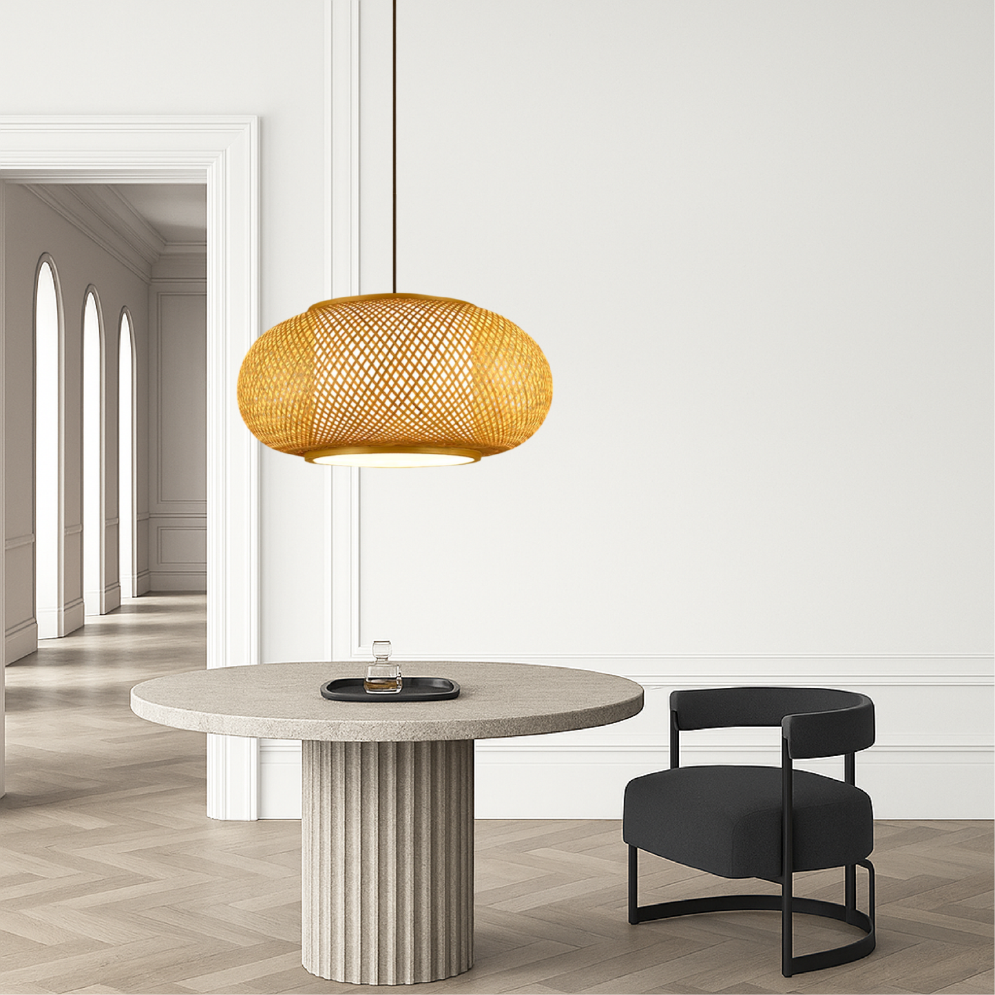 Lumetriq | Vintage Bamboo Pendant Lamp for Warm Natural Lighting