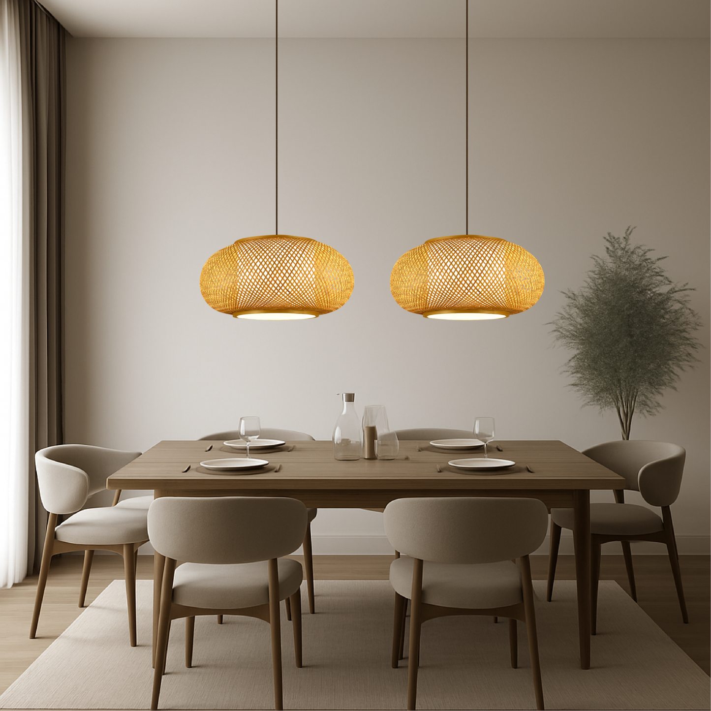 Lumetriq | Vintage Bamboo Pendant Lamp for Warm Natural Lighting