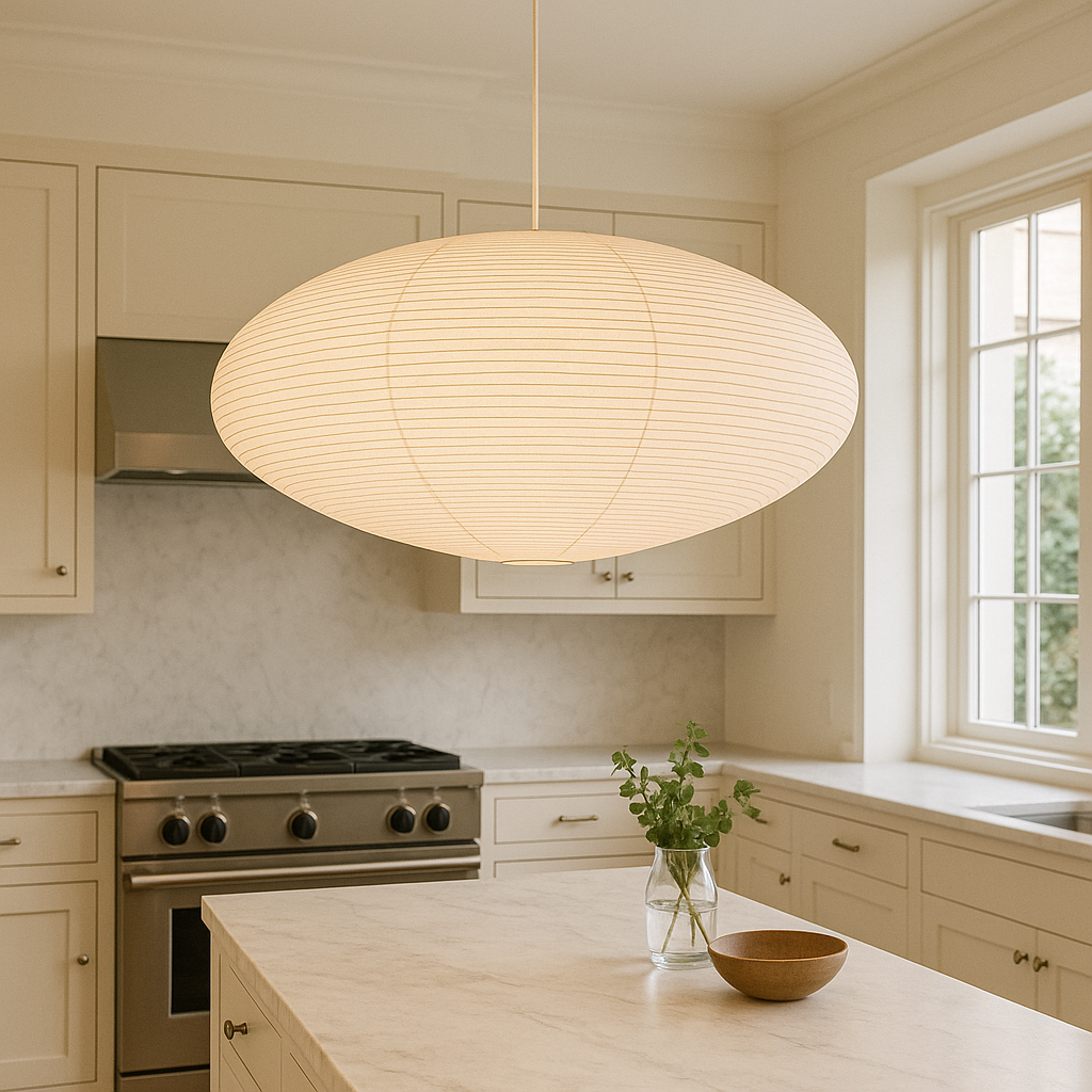 Lumeviah | Japanese Paper Pendant Lamp in Vintage Wabi Style
