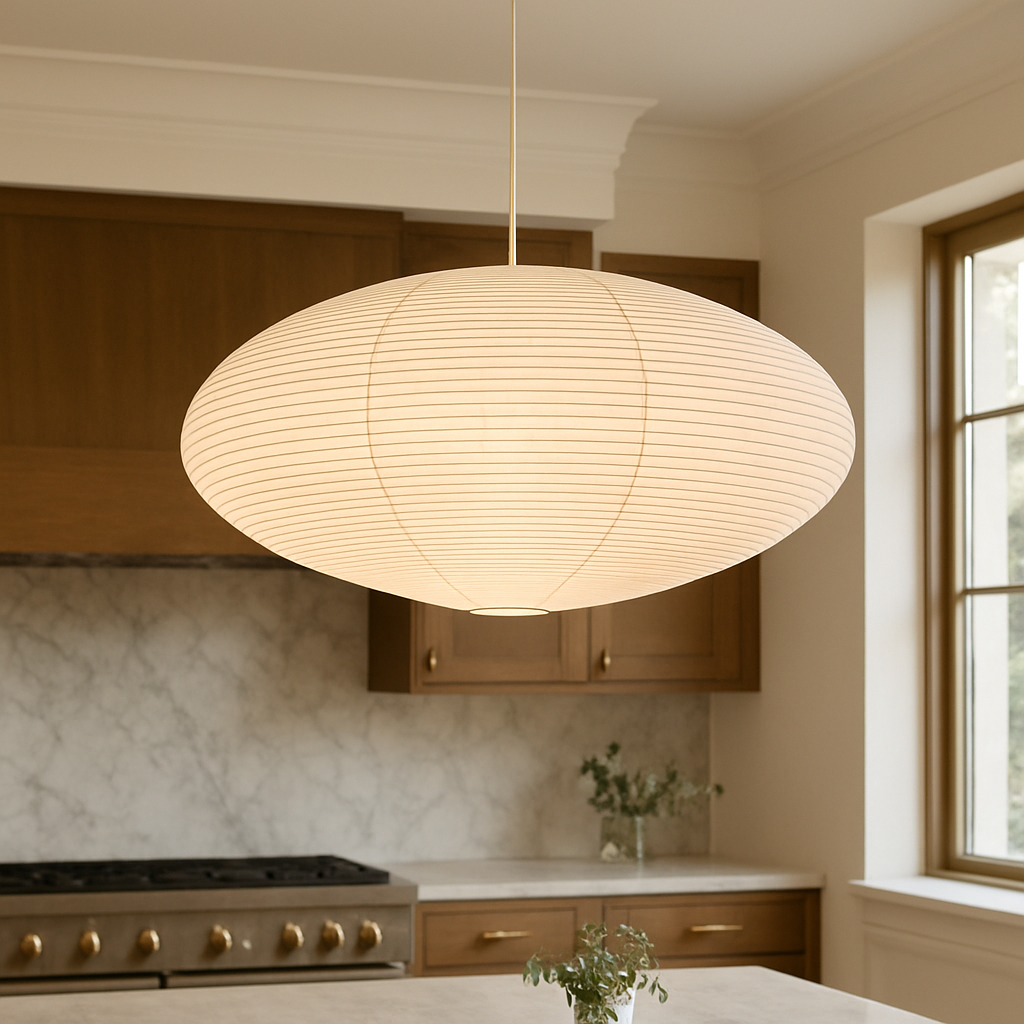 Lumeviah | Japanese Paper Pendant Lamp in Vintage Wabi Style