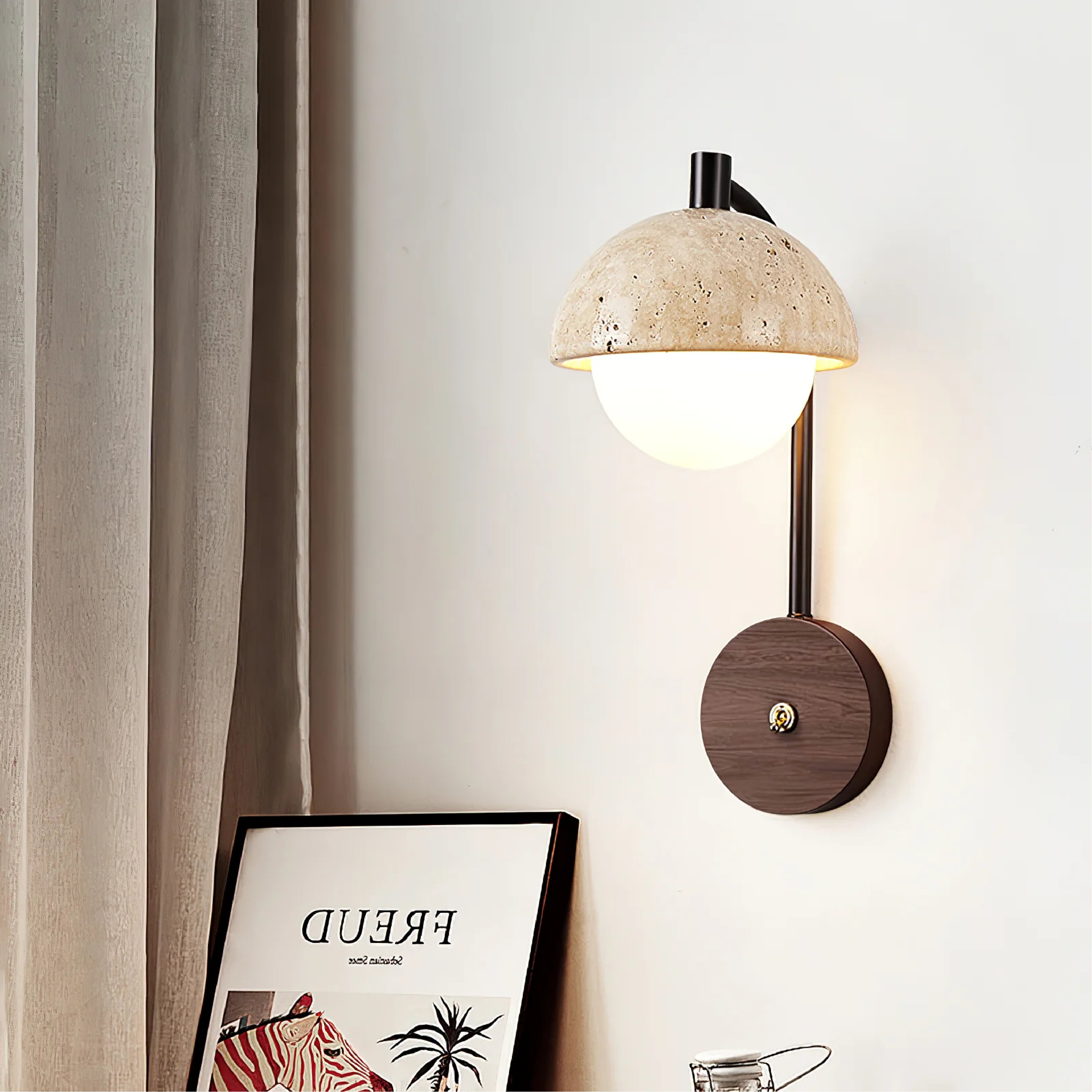 Lumeviax | Vintage-Style Arco Stone Wall Light for Timeless Décor