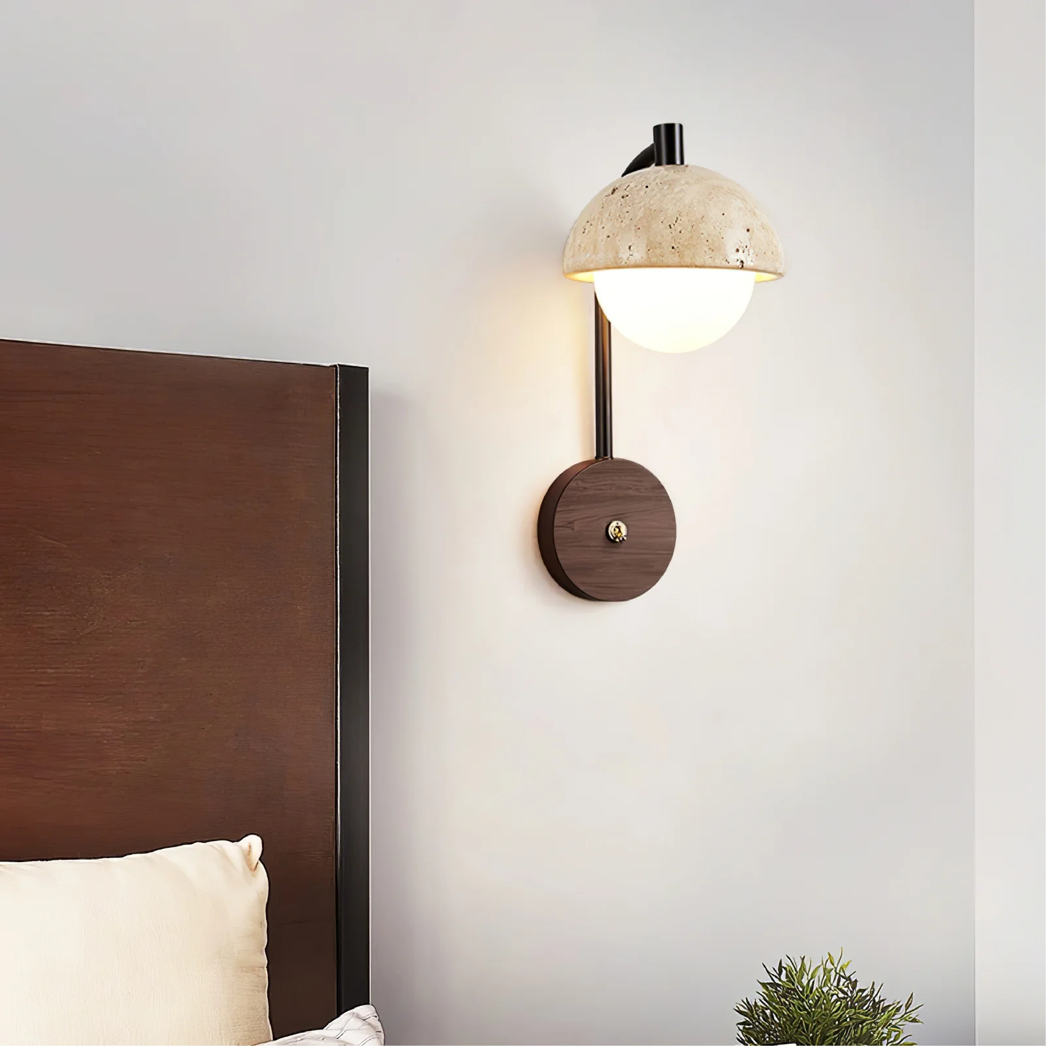 Lumeviax | Vintage-Style Arco Stone Wall Light for Timeless Décor