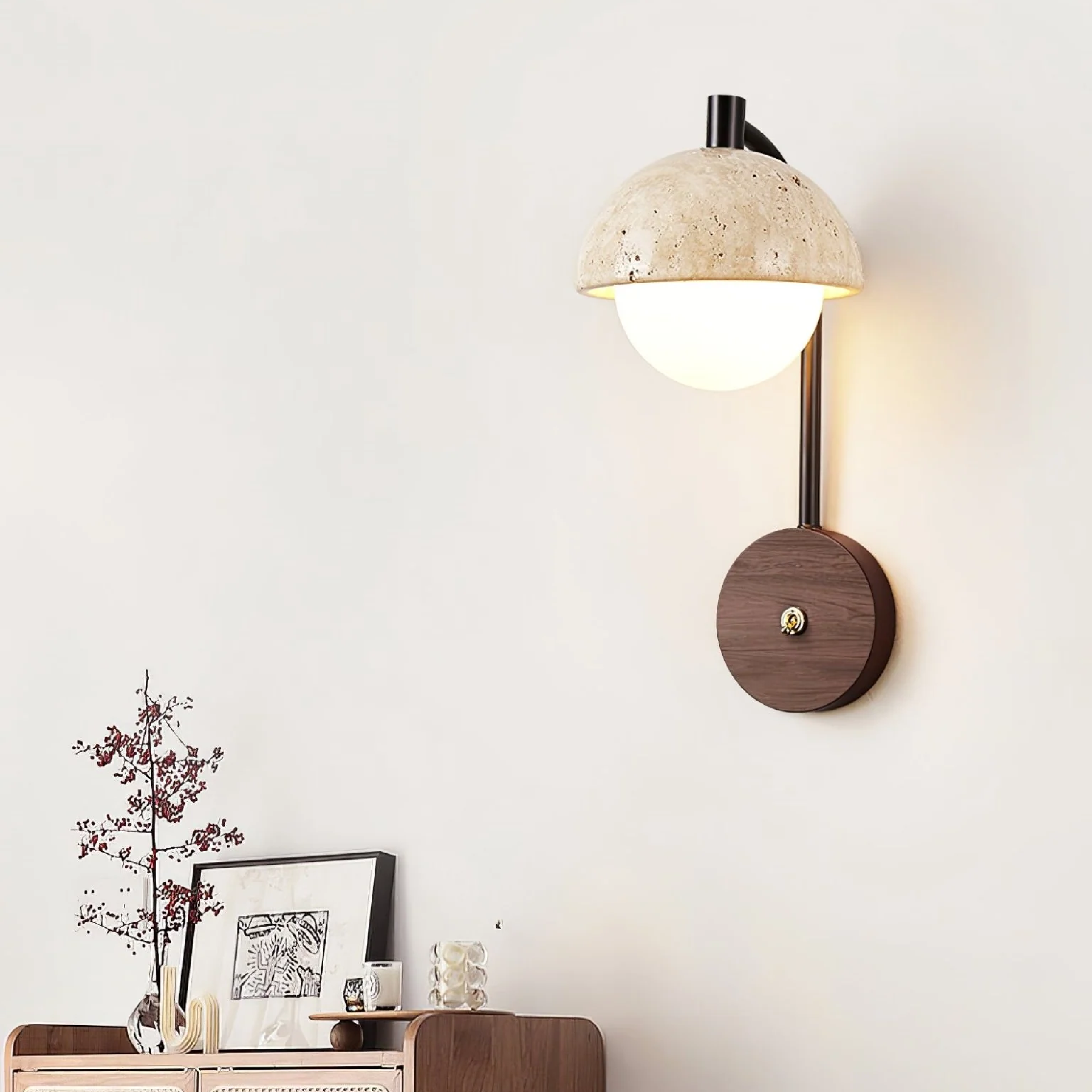 Lumeviax | Vintage-Style Arco Stone Wall Light for Timeless Décor