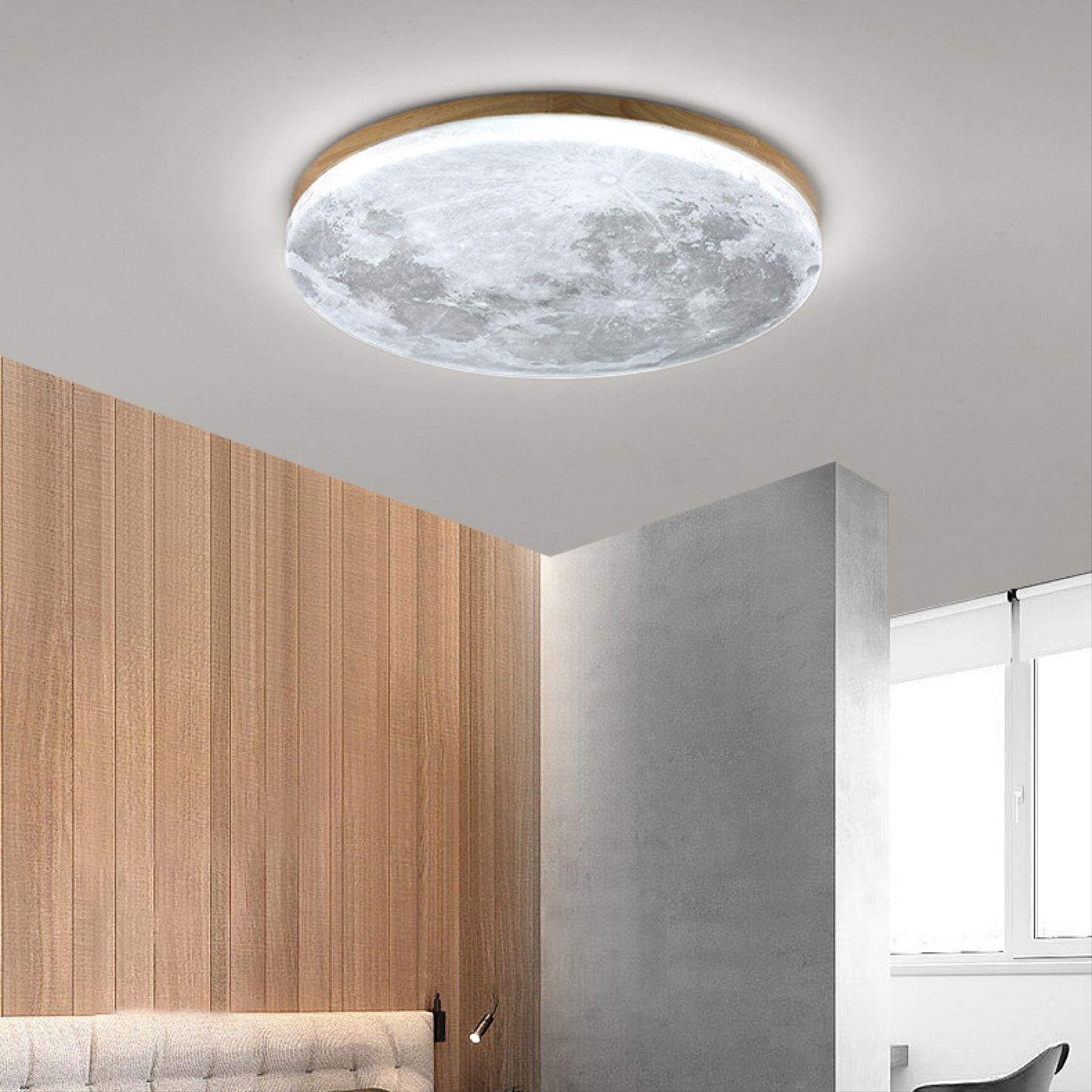 LumiGlow | Luminous Moon Ceiling Lamp for a Glowing Ambience