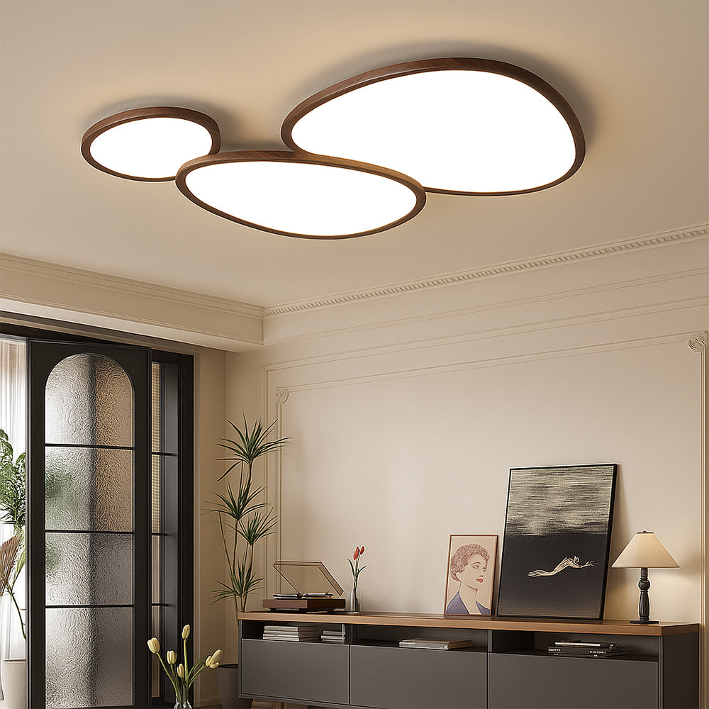 LumiGrain | Refined Ultra Thin Dark Wooden Ceiling Lamp
