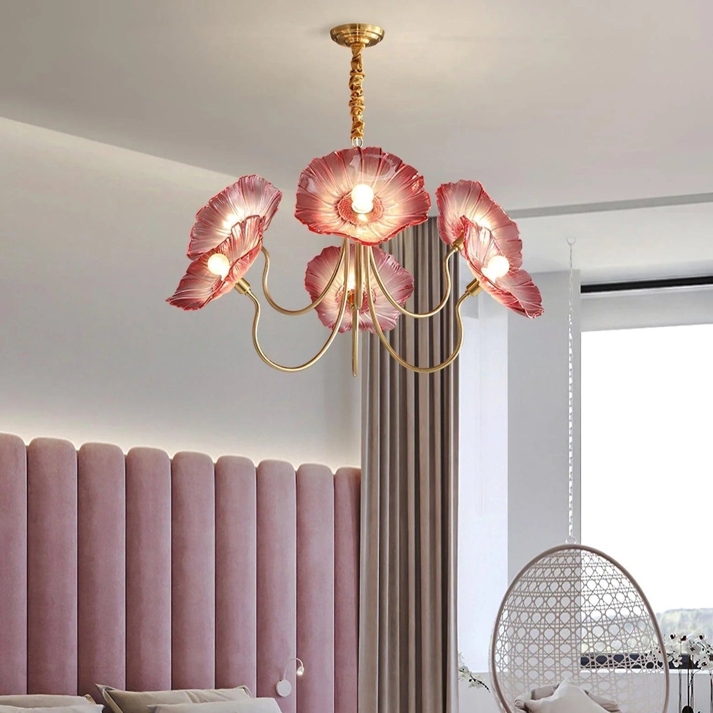 Lunaro | Elegant Lotus Leaf Chandelier for Home Interiors