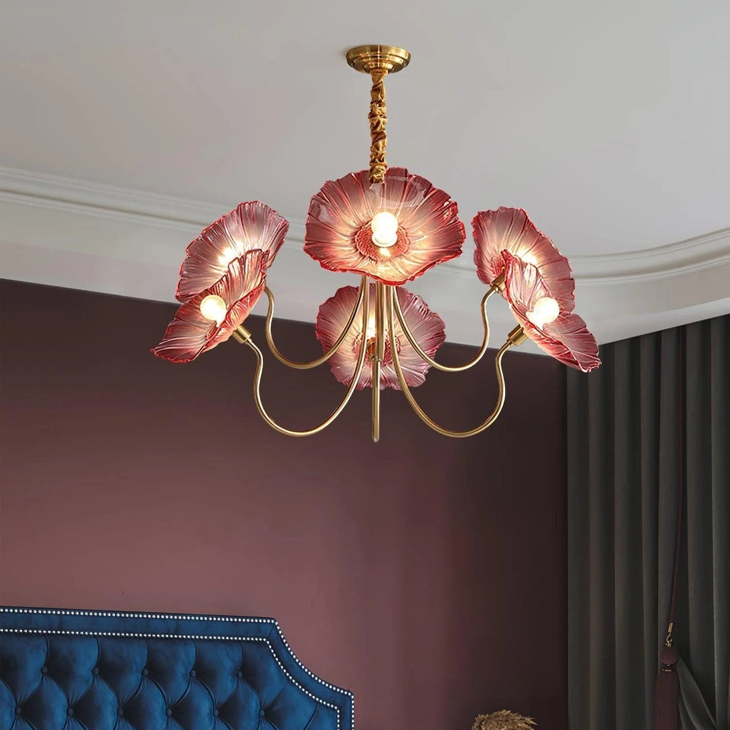 Lunaro | Elegant Lotus Leaf Chandelier for Home Interiors