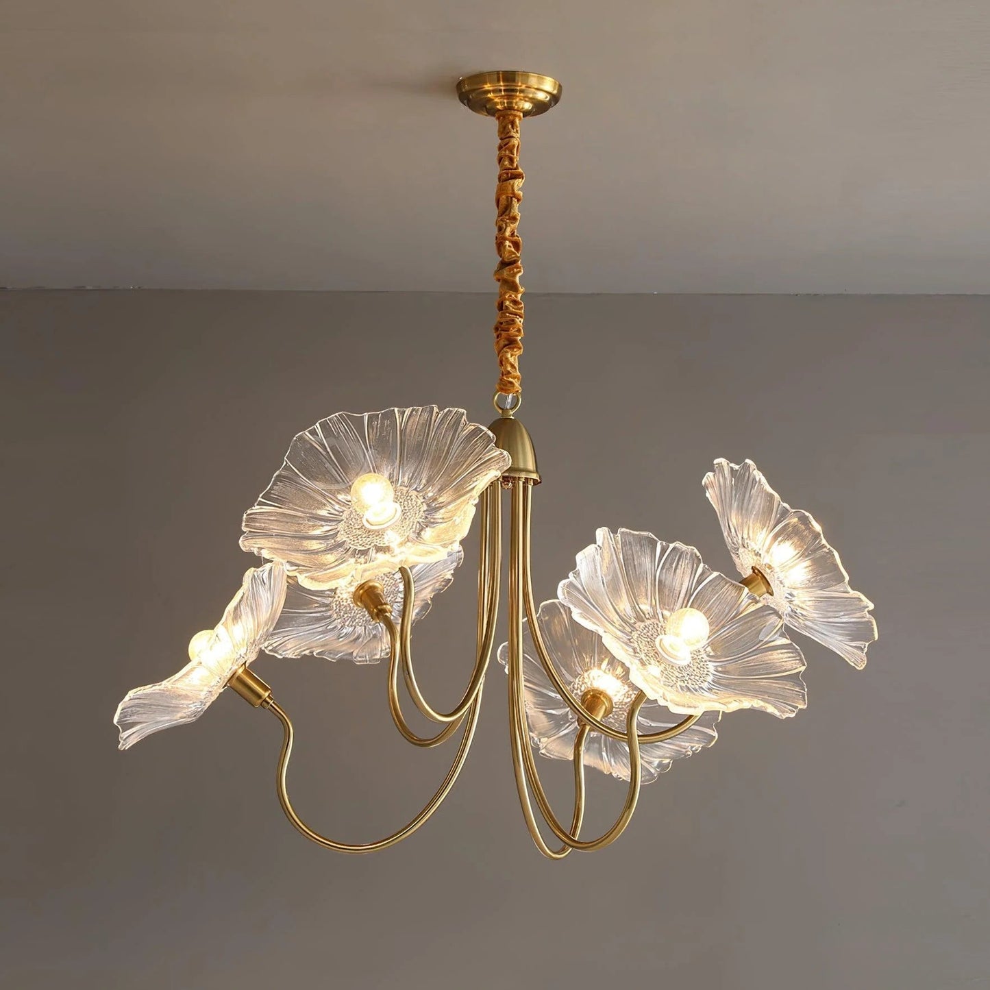 Lunaro | Elegant Lotus Leaf Chandelier for Home Interiors