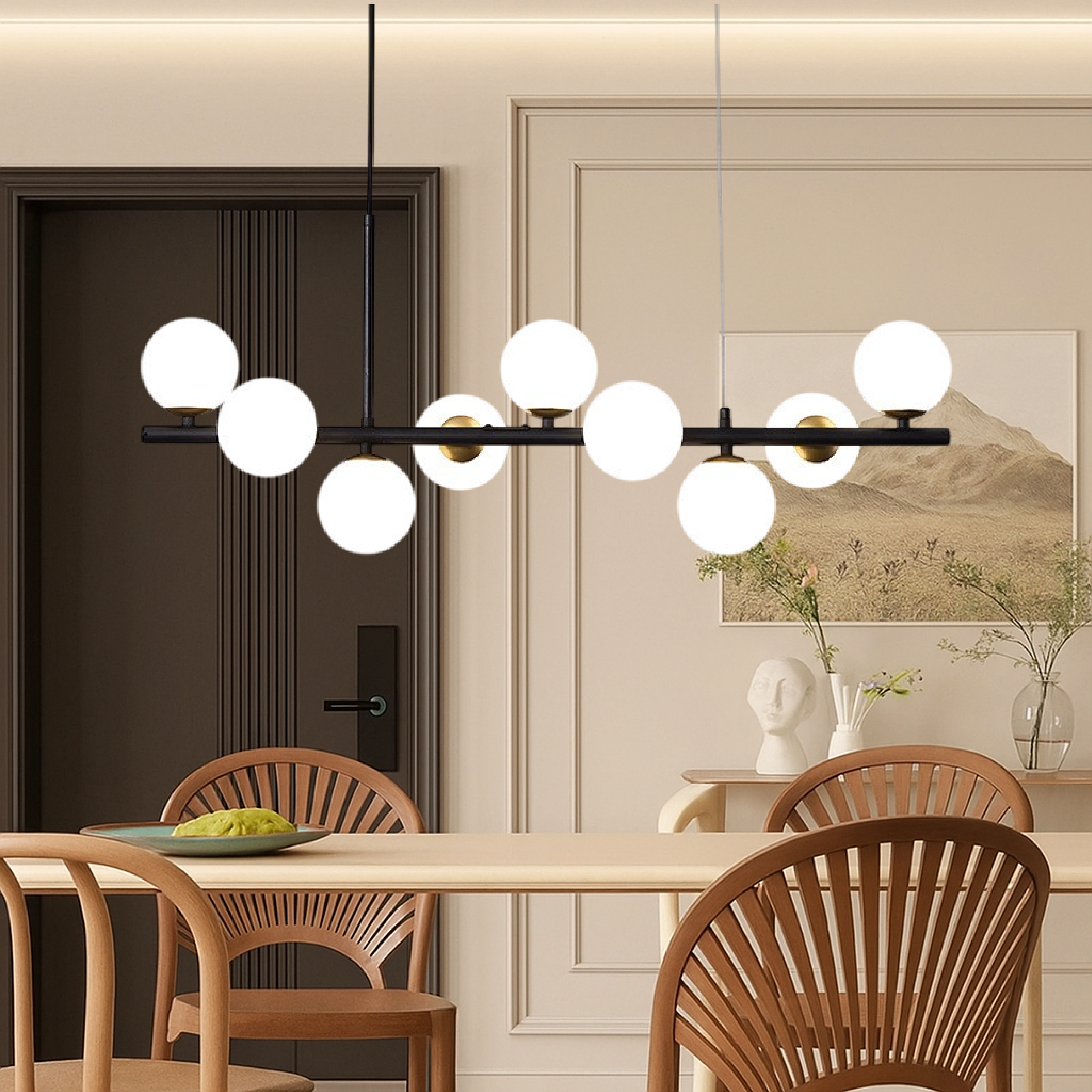 Lunivo | Black Dining Room LED Pendant Light