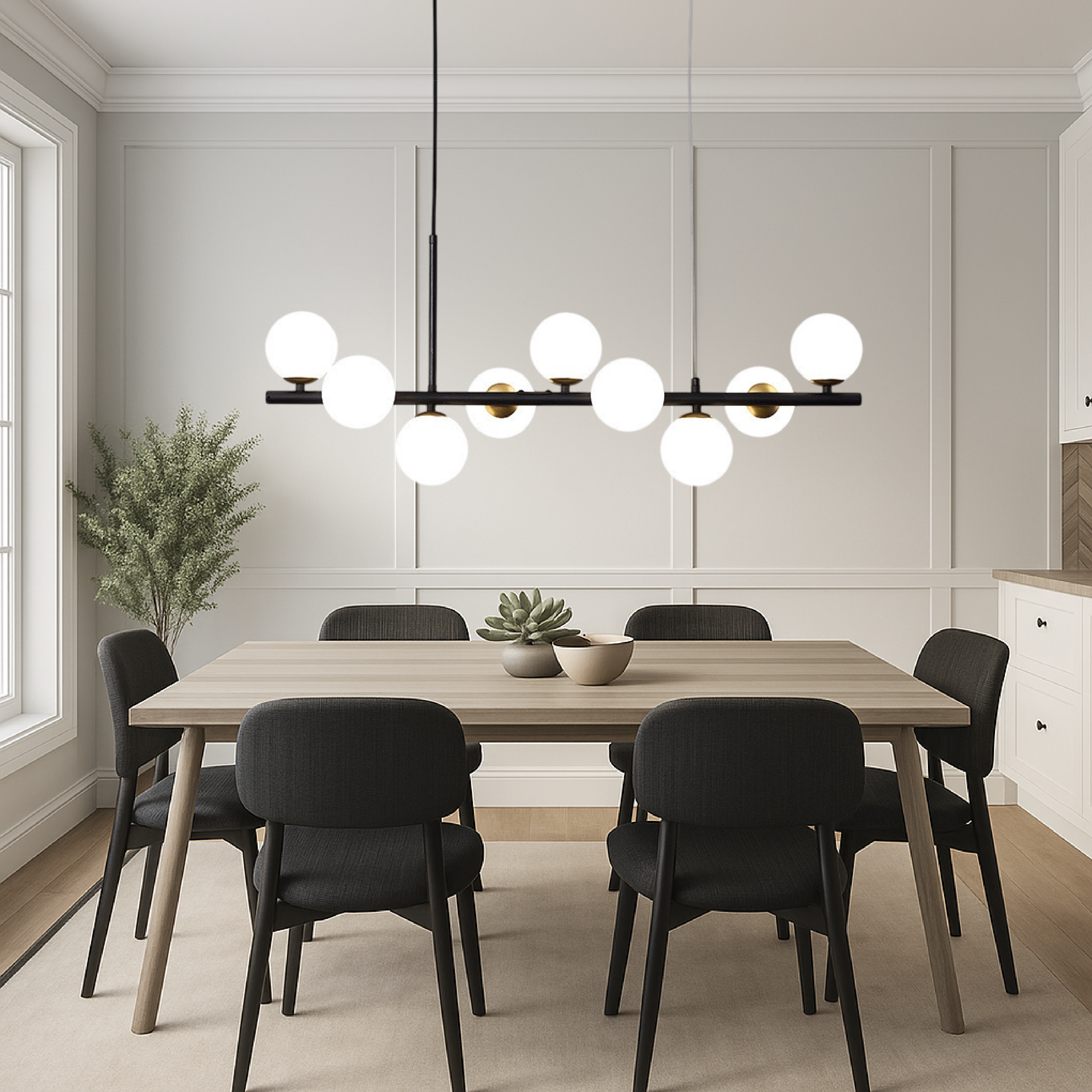 Lunivo | Black Dining Room LED Pendant Light