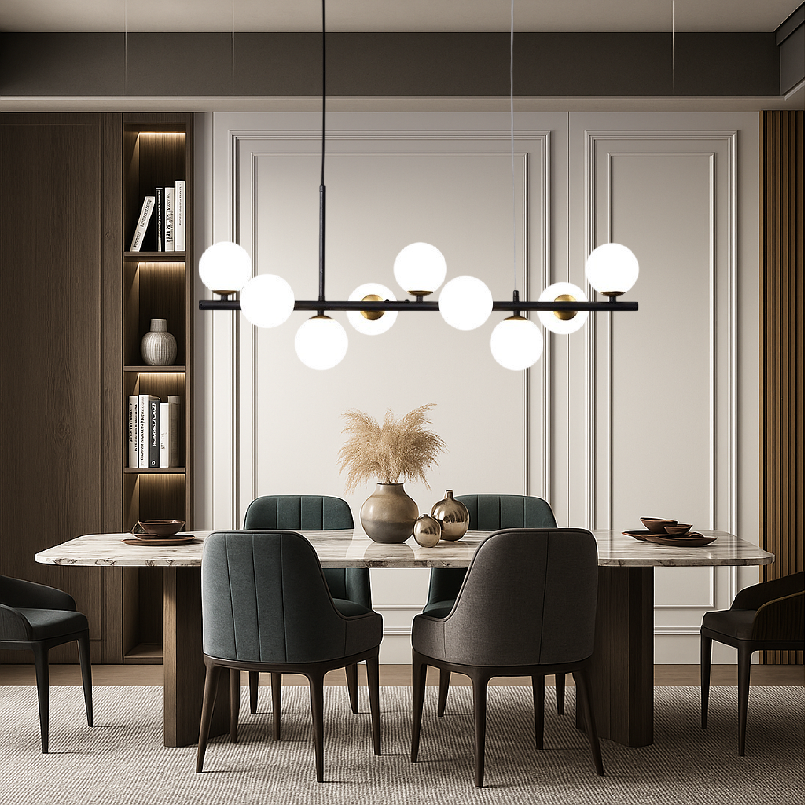 Lunivo | Black Dining Room LED Pendant Light