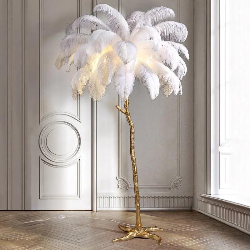 AuroraFluff | Stylish Nordic Floor Lamp with Luxurious Feather Design
