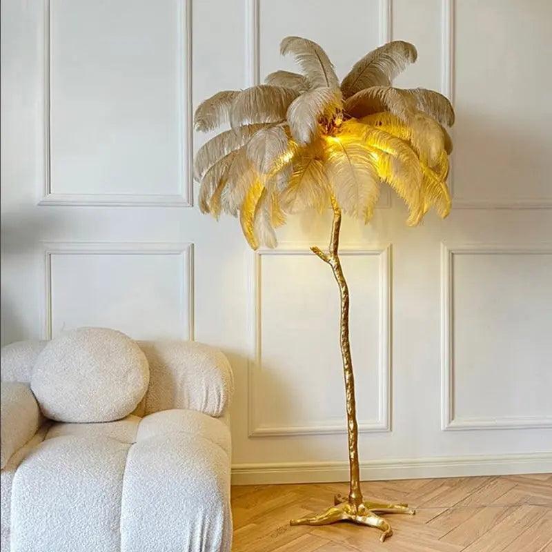 AuroraFluff | Stylish Nordic Floor Lamp with Luxurious Feather Design