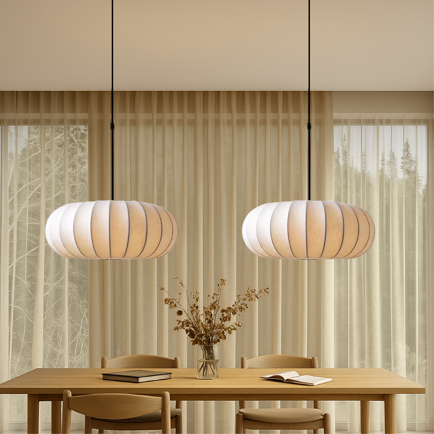 Luxona | Elegant Silk Pendant Light for Modern Living Spaces