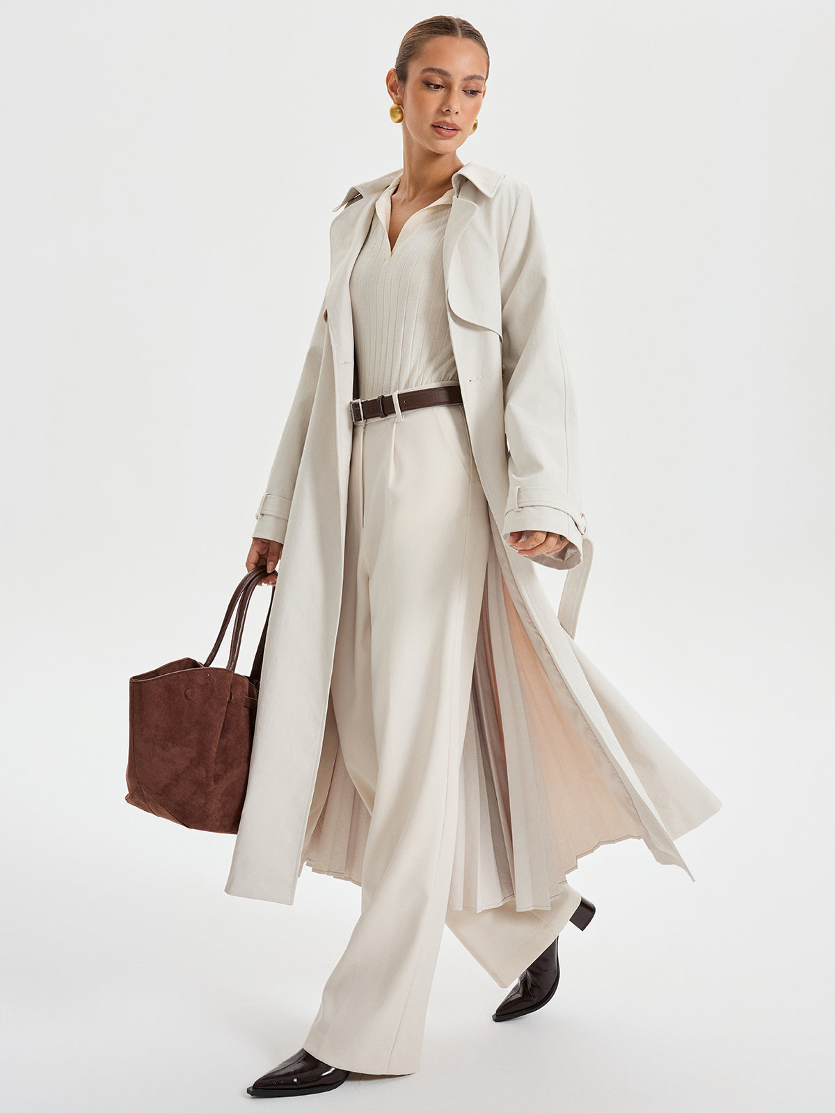 Lyanna | Belted Double-Breasted Classic Trench Coat