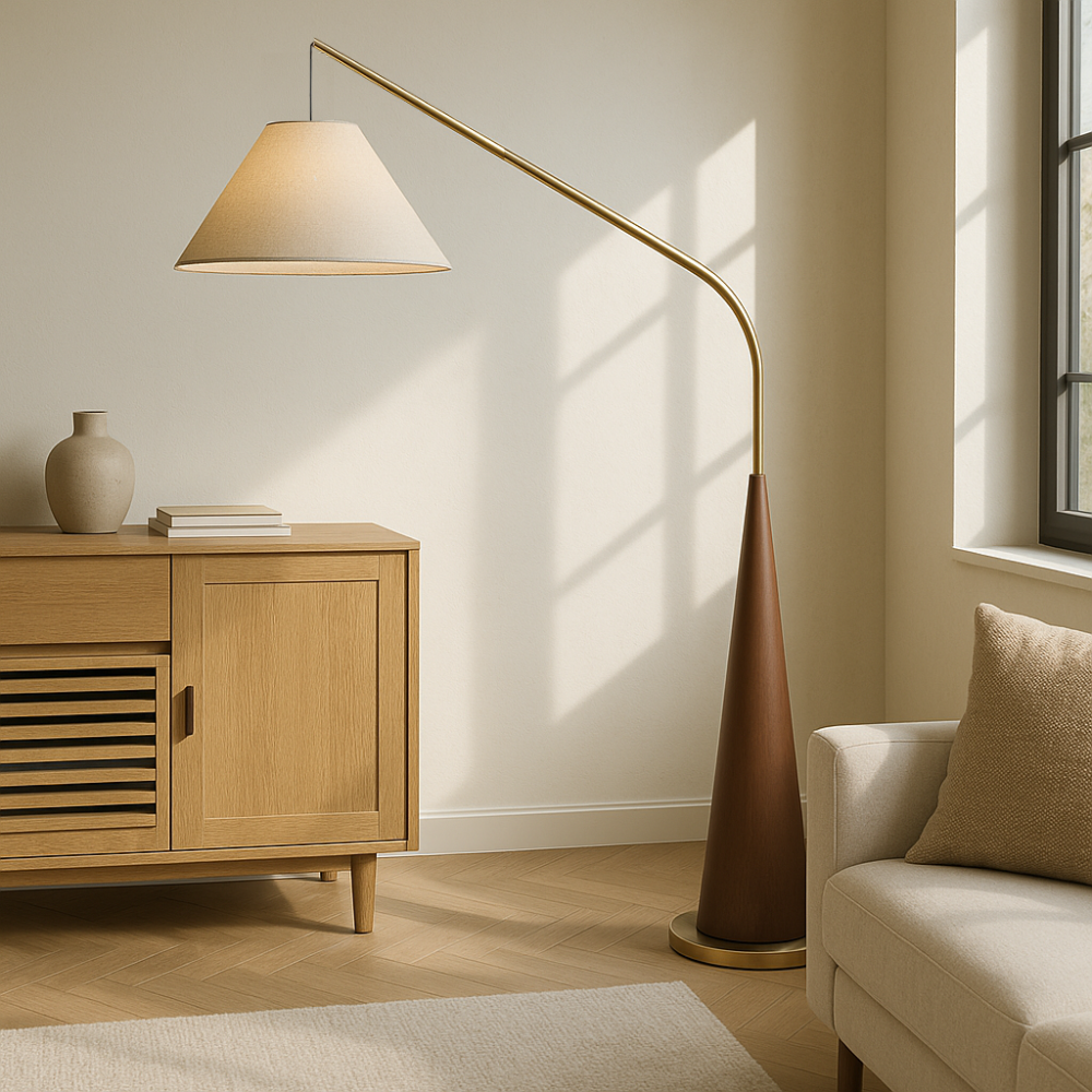 Lytor | Vintage Wooden Arc Design Floor Lamp