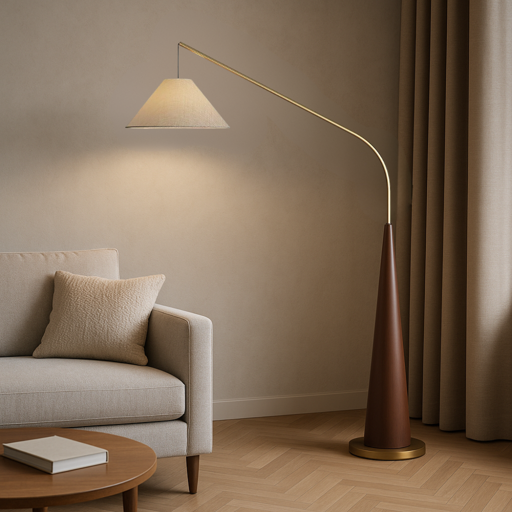 Lytor | Vintage Wooden Arc Design Floor Lamp