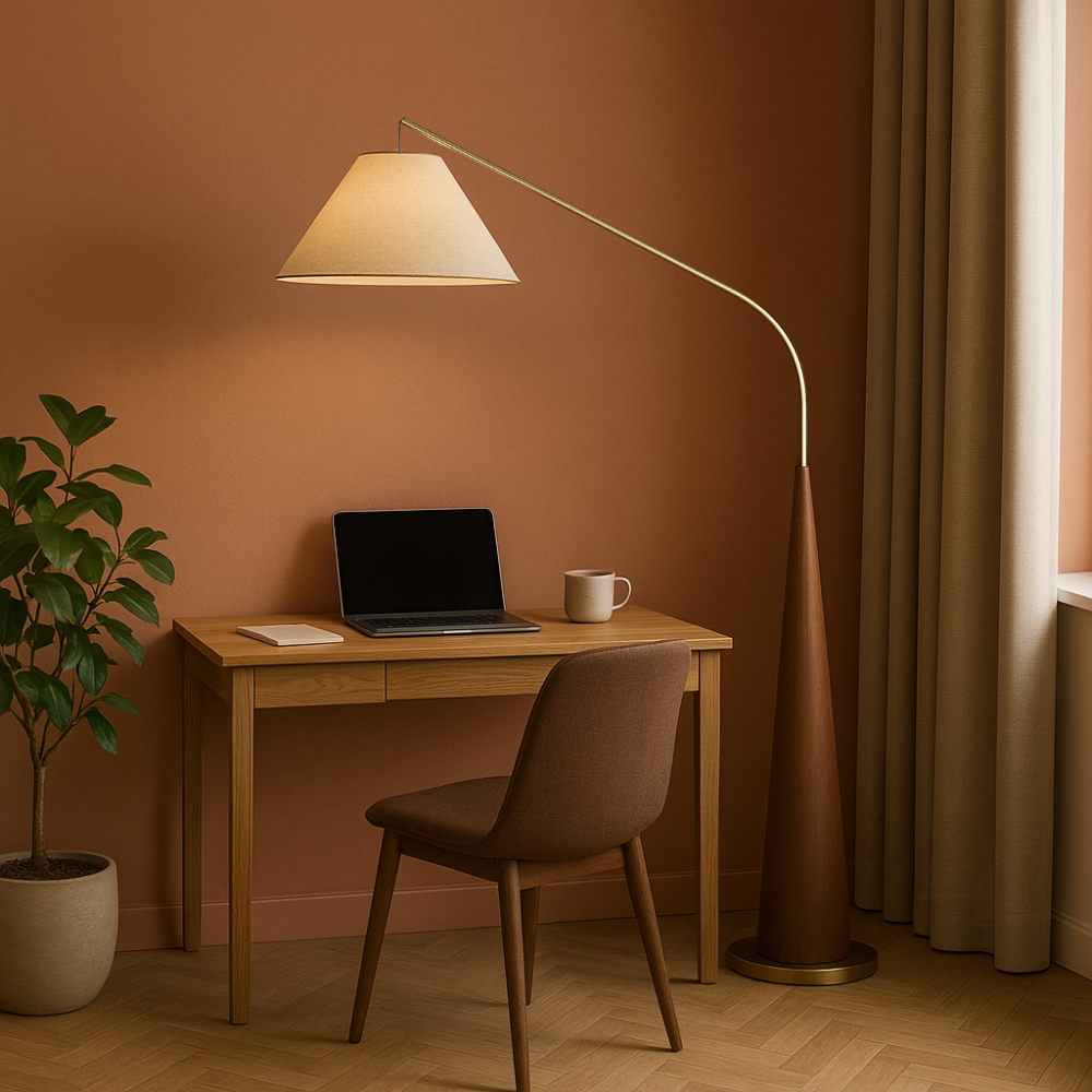 Lytor | Vintage Wooden Arc Design Floor Lamp