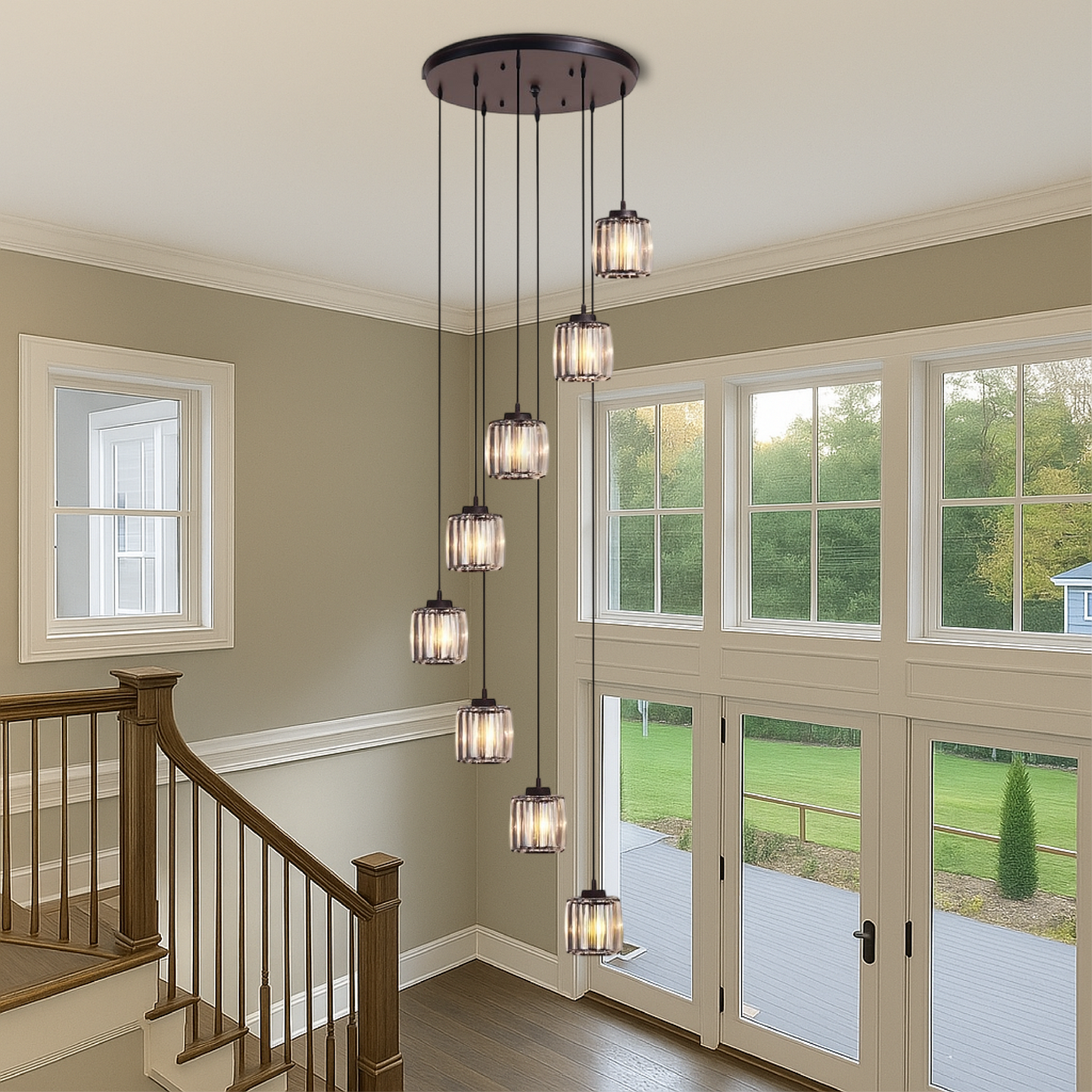Marbleux | Modern Elegance of Crystal Stair Chandelier
