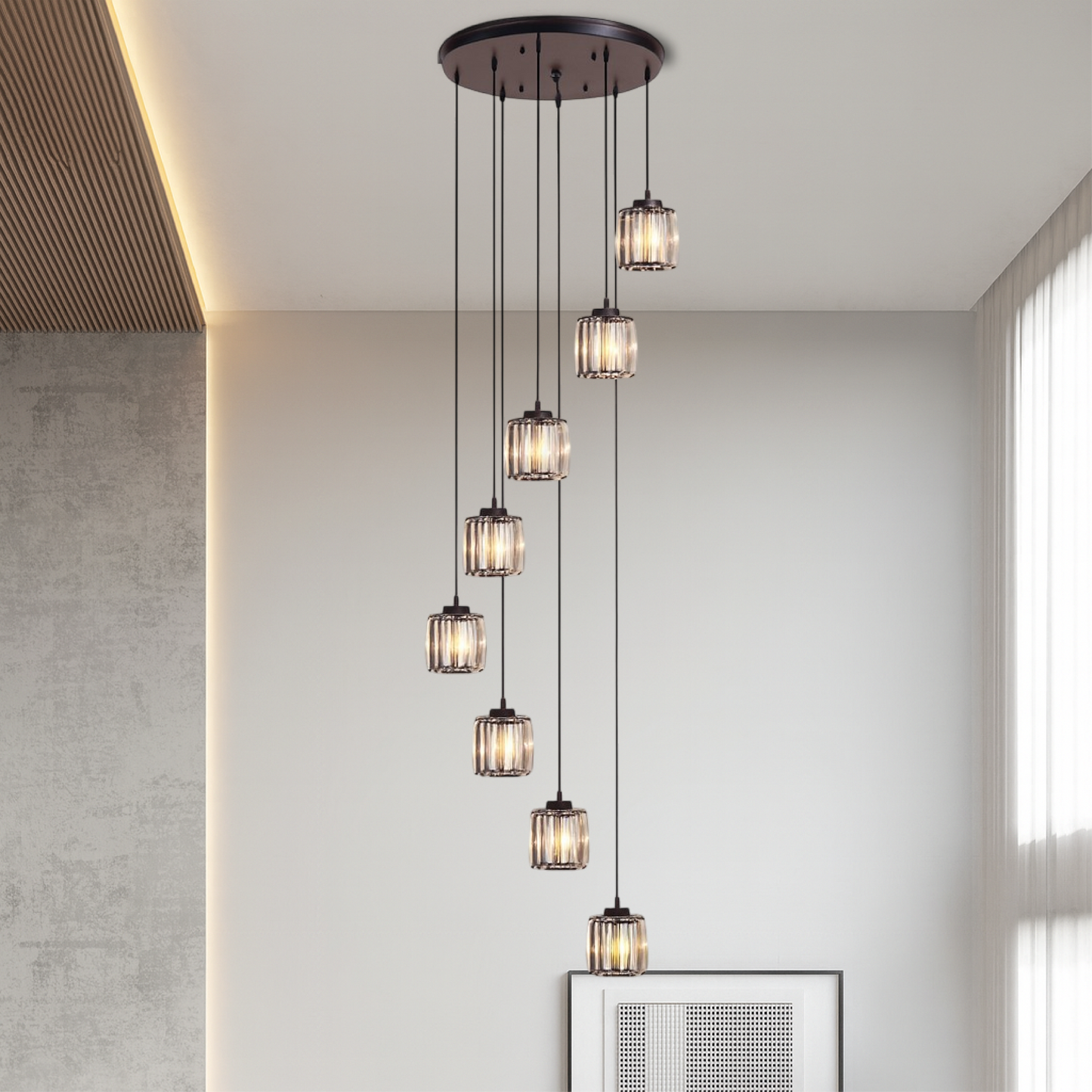 Marbleux | Modern Elegance of Crystal Stair Chandelier