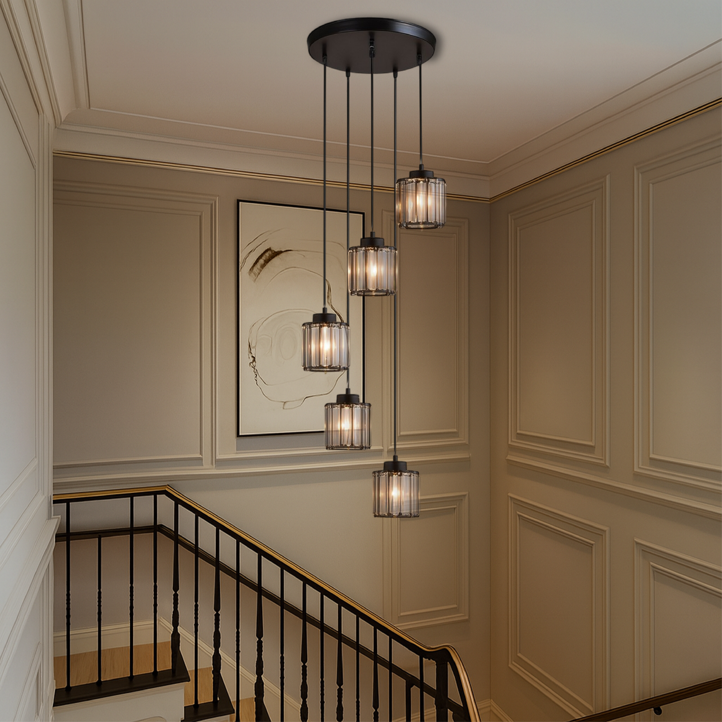 Marbleux | Modern Elegance of Crystal Stair Chandelier