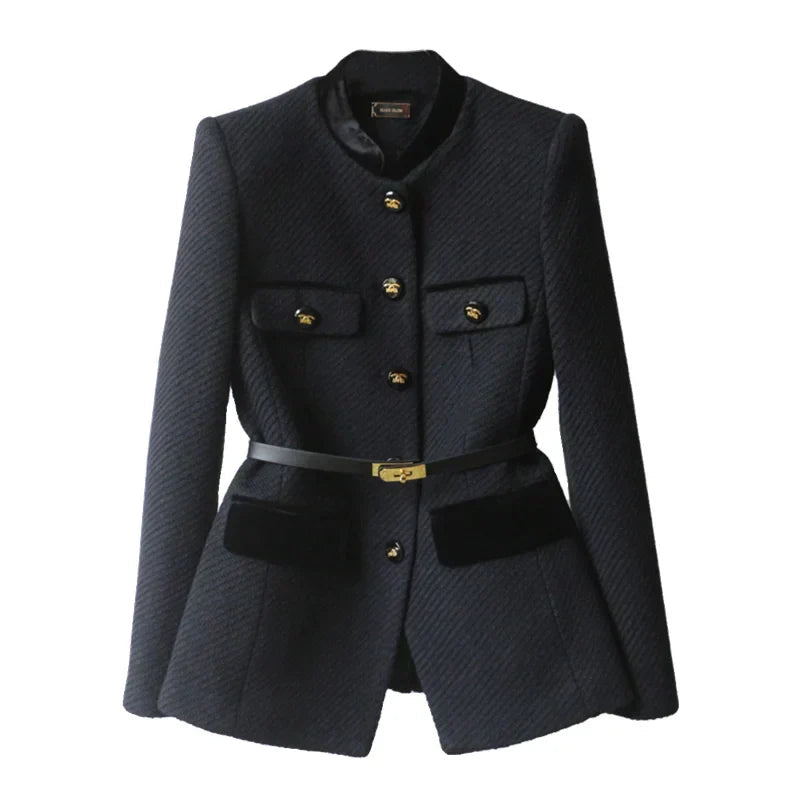 Adriana | Classic Mid-Length Wool Coat for Women – Timeless Warm Elegance