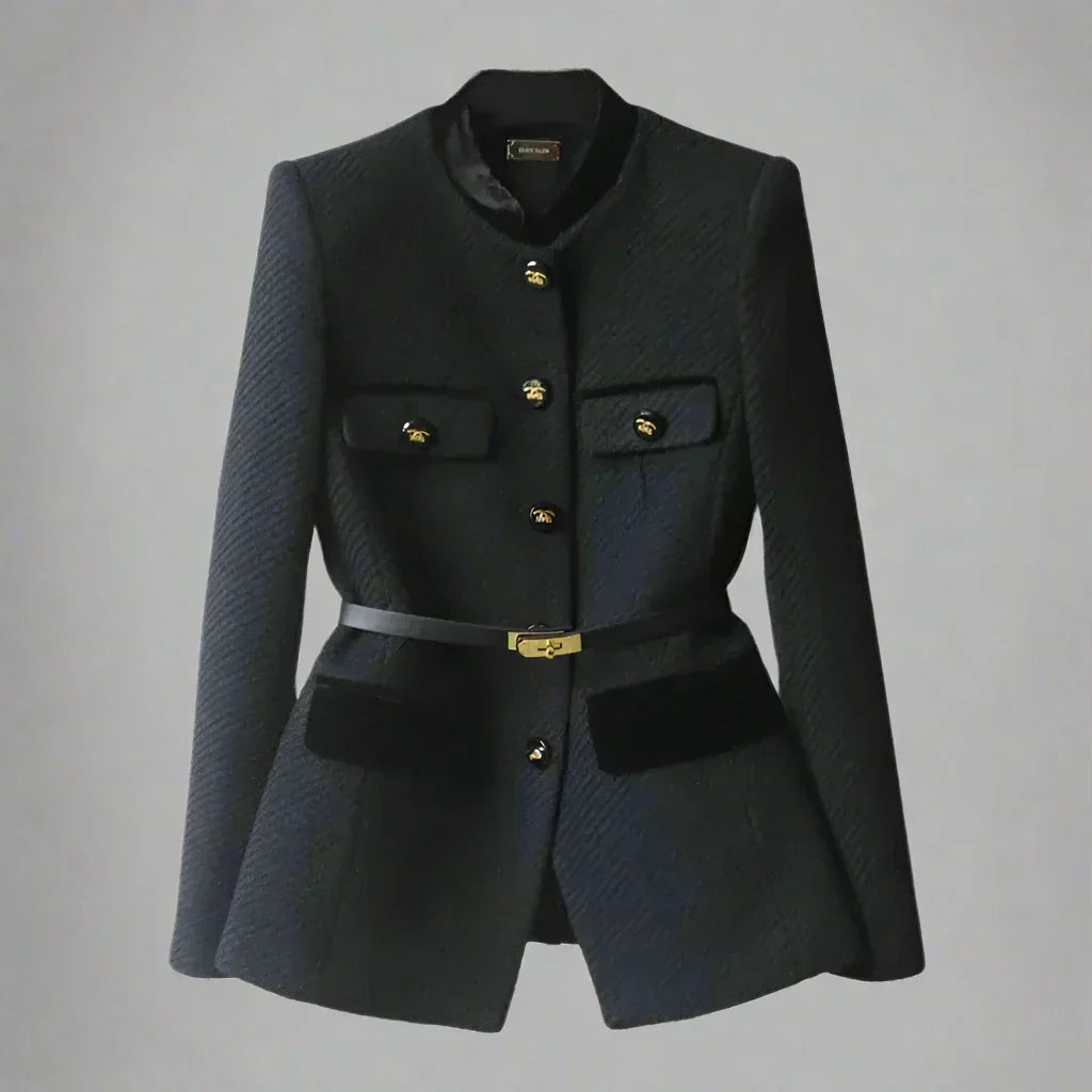 Adriana | Classic Mid-Length Wool Coat for Women – Timeless Warm Elegance