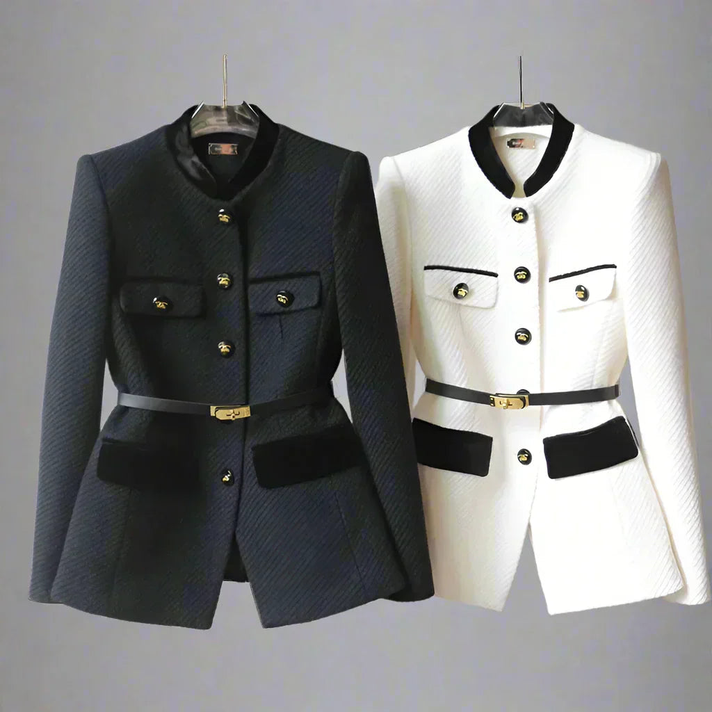 Adriana | Classic Mid-Length Wool Coat for Women – Timeless Warm Elegance