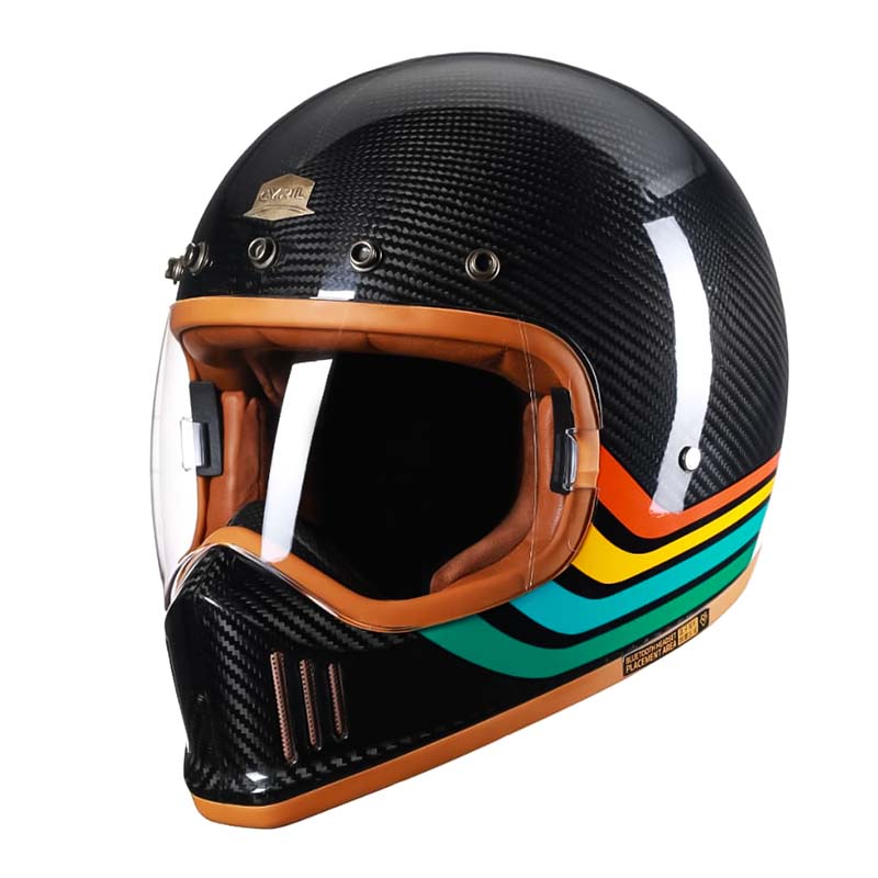 Men's Full Face Motorcycle Helmet Carbon Fiber Lightweight DOT ECE Approved