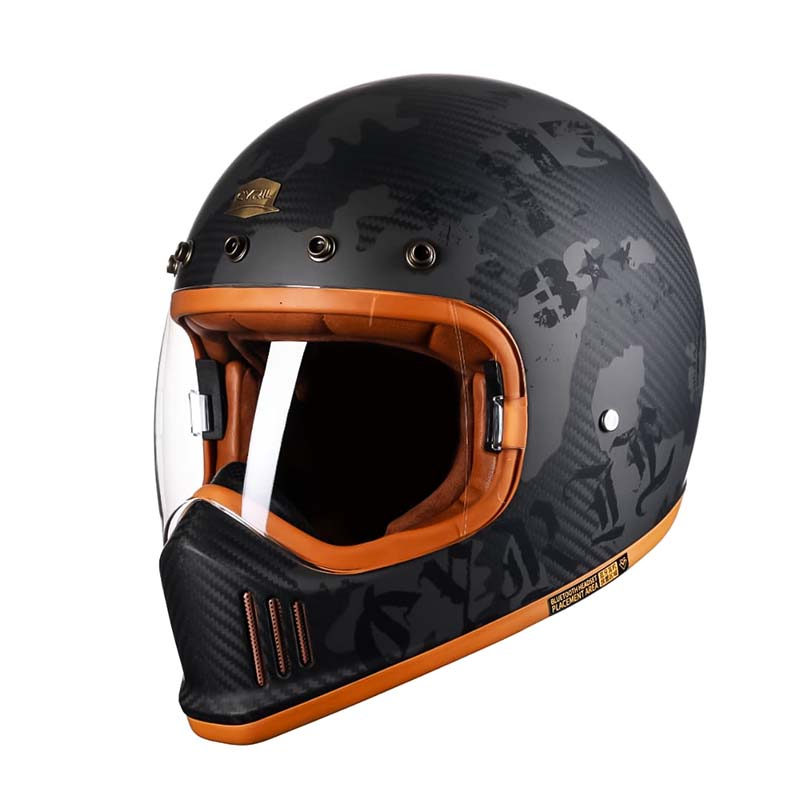Men’s Motorcycle Helmet Full Face – Ultra-Light Carbon Fiber, DOT/ECE Approved