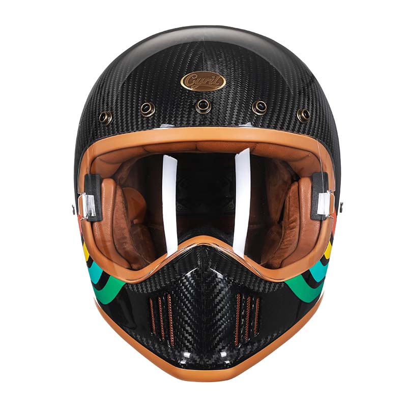 Men's Full Face Motorcycle Helmet Carbon Fiber Lightweight DOT ECE Approved