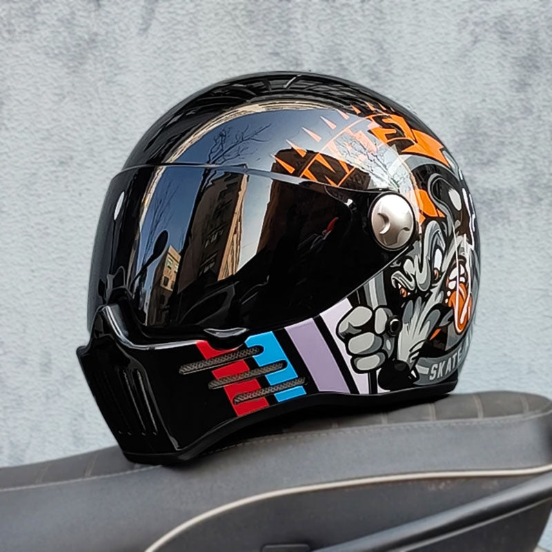 Men’s Full Face Motorcycle Helmet DOT ECE Approved ABS Dark Visor