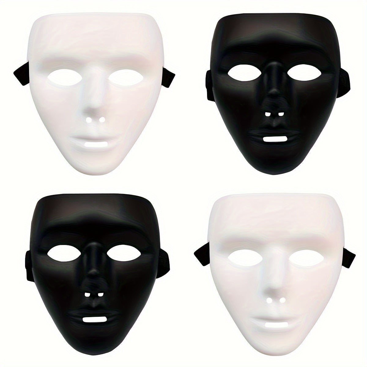 Men’s Plastic Anonymous Mask | Full Face Halloween Cosplay Accessory