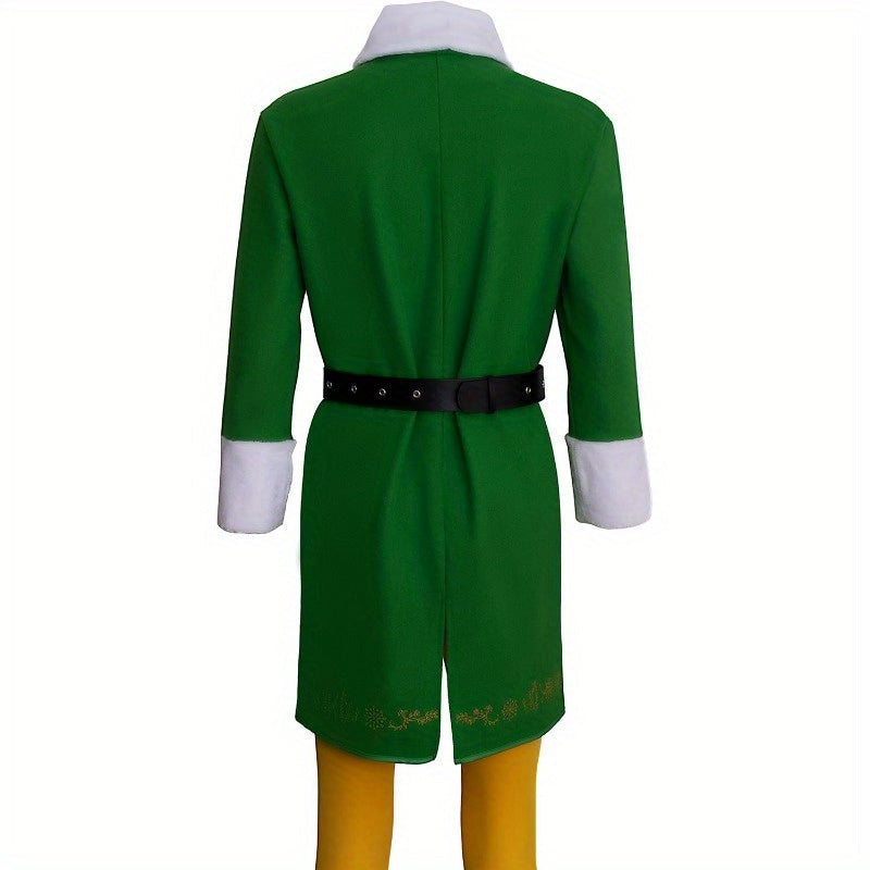 Men’s Holiday Elf Outfit | Funny Long Sleeve Halloween Costume