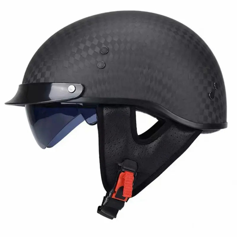 Men’s Half-Face Helmet Carbon Fiber Lightweight Retro Style