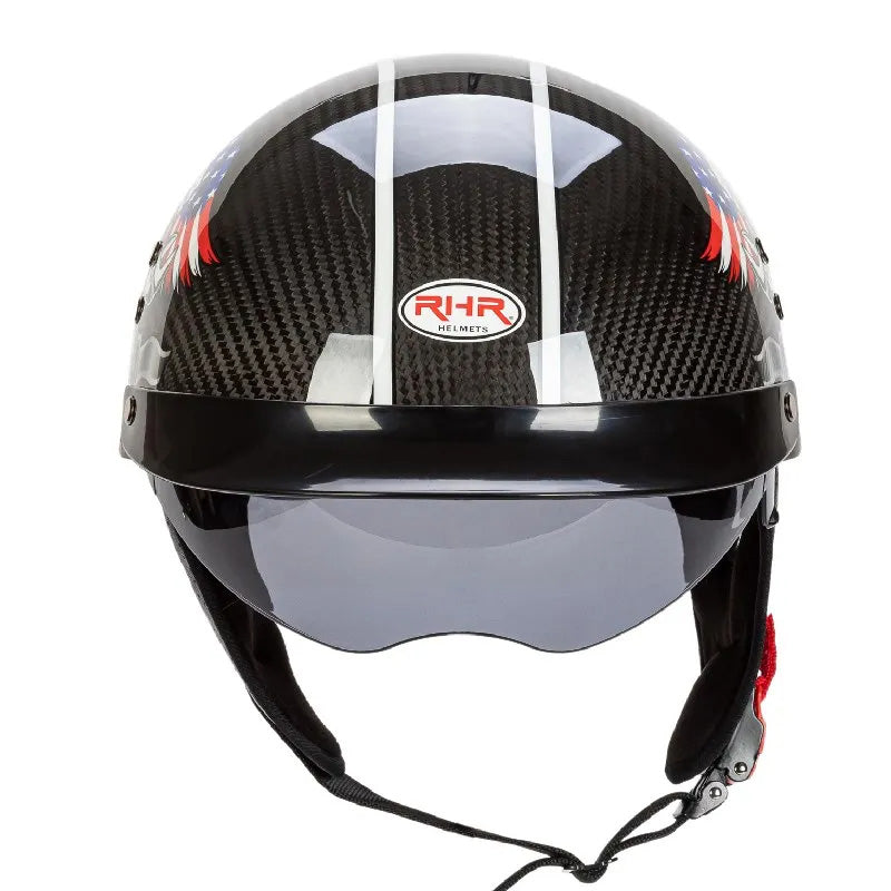 Men’s Half-Face Helmet Carbon Fiber Lightweight Retro Style