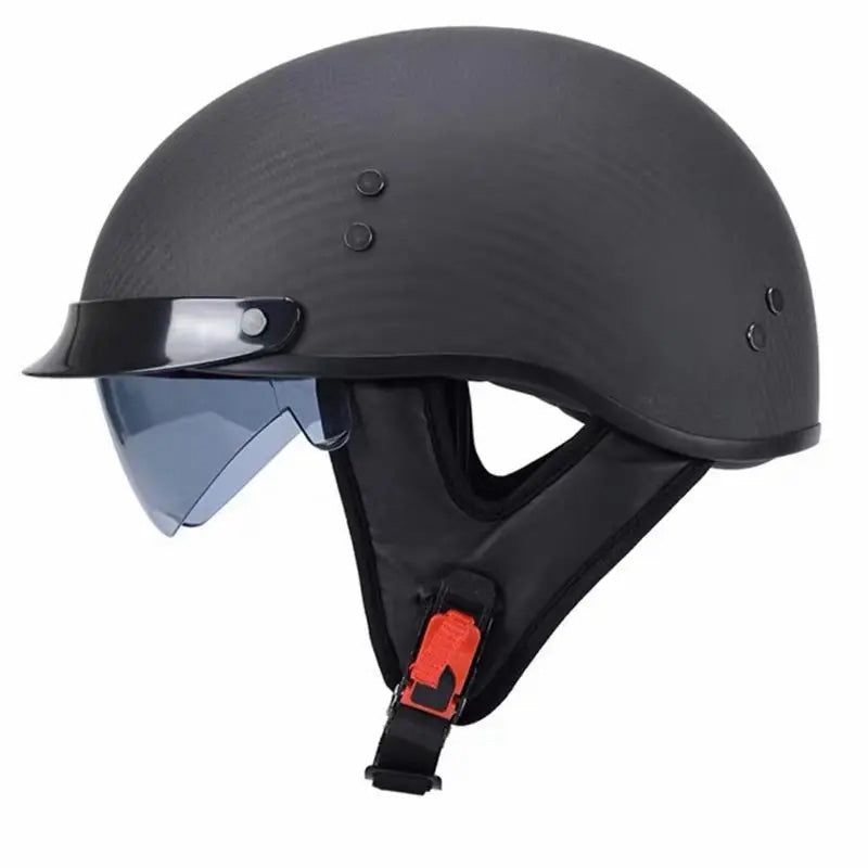 Men’s Half-Face Helmet Carbon Fiber Lightweight Retro Style