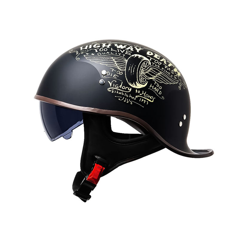 Men’s Half Helmet DOT Approved High-Strength ABS with UV Protection