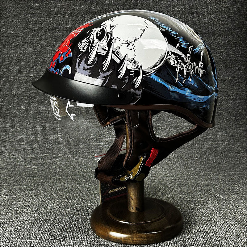 Men’s Half Helmet Stylish Lightweight Microfiber
