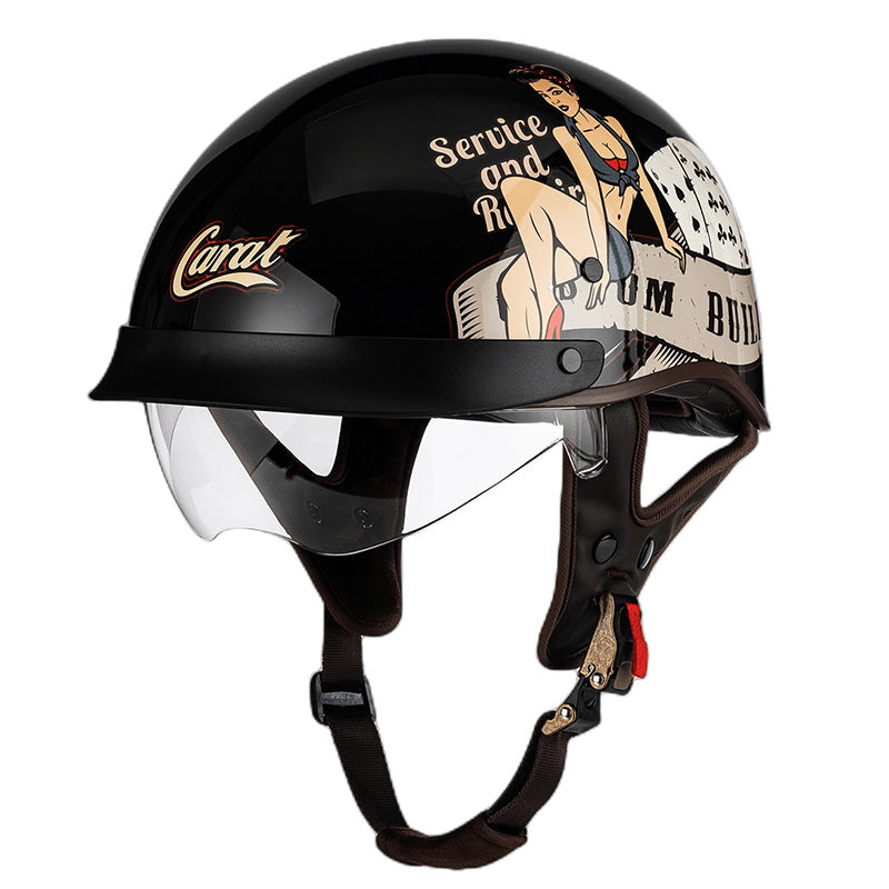 Men’s Half Helmet Stylish Lightweight Microfiber