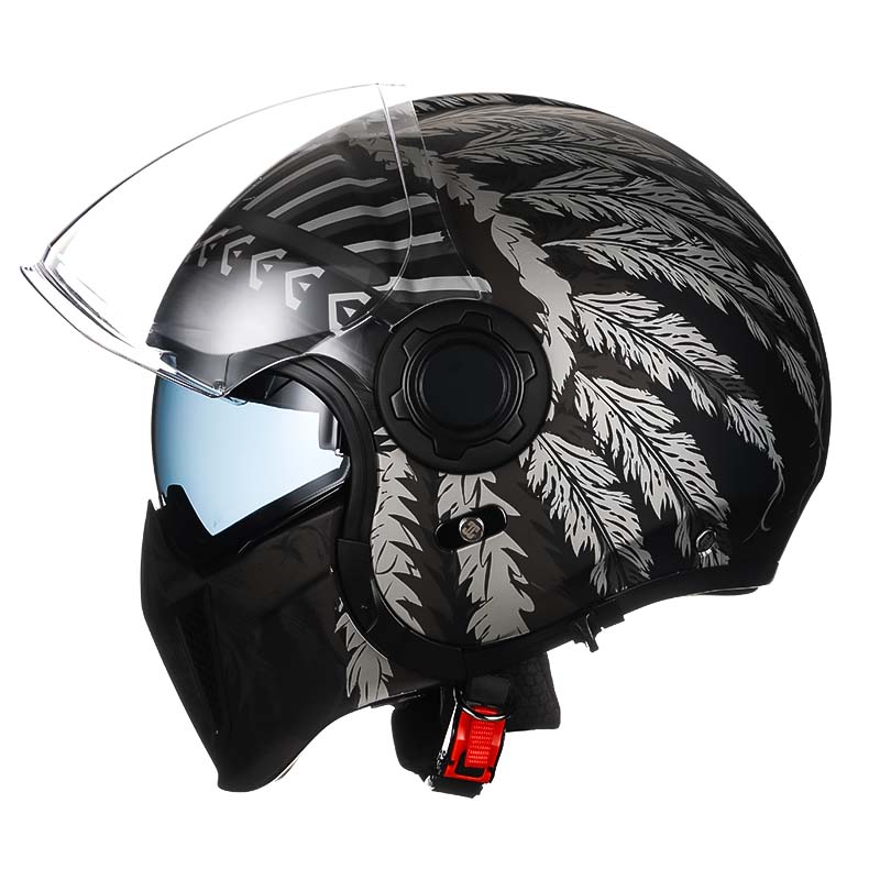 Men’s Motorcycle Helmet Double Lens Vintage Modular ABS