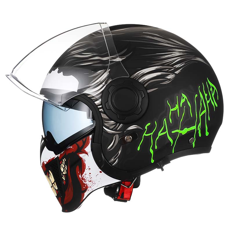 Men’s Motorcycle Helmet Double Lens Vintage Modular ABS