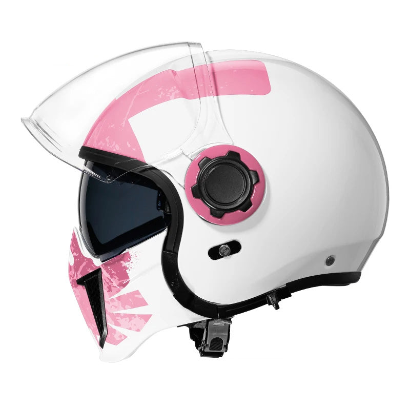 Men’s Motorcycle Helmet Double Lens Vintage Modular ABS
